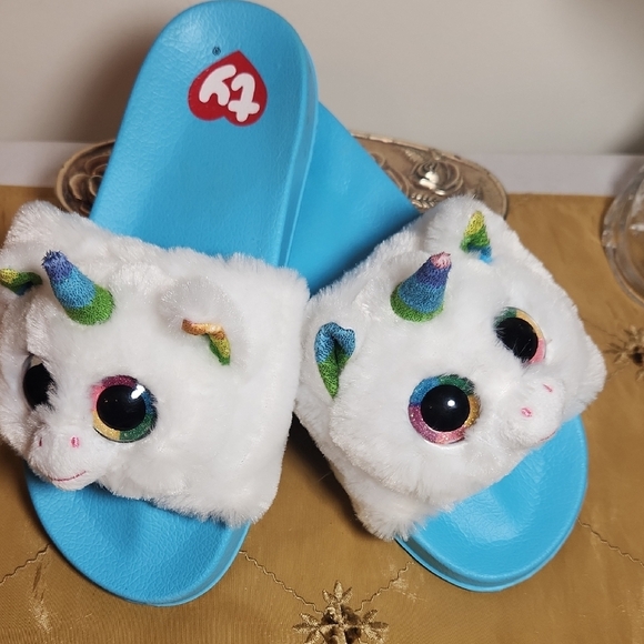 Ty Other - TY Kids Unicorn Slippers - Blue and White